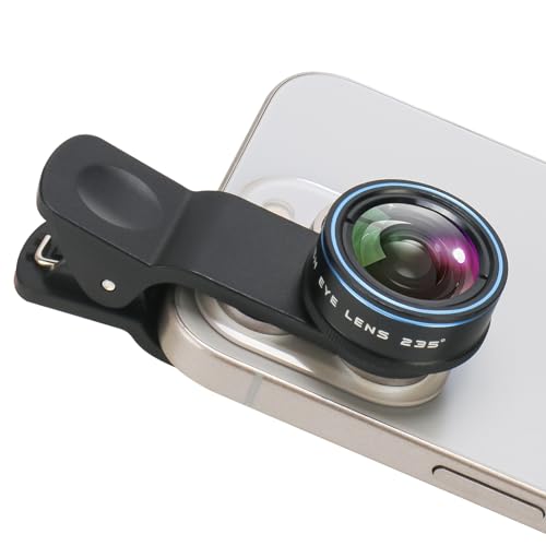 Fisheye Lens 235° Phone Camera Lens, Fish Eye Lens for iPhone 14 13 12 X XR Pixel Samsung Smartphone,Clip on Cell Phone，Funny Photos