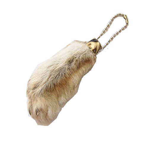 All Natural Lucky Rabbit Foot Keychain for mens (Natural White)