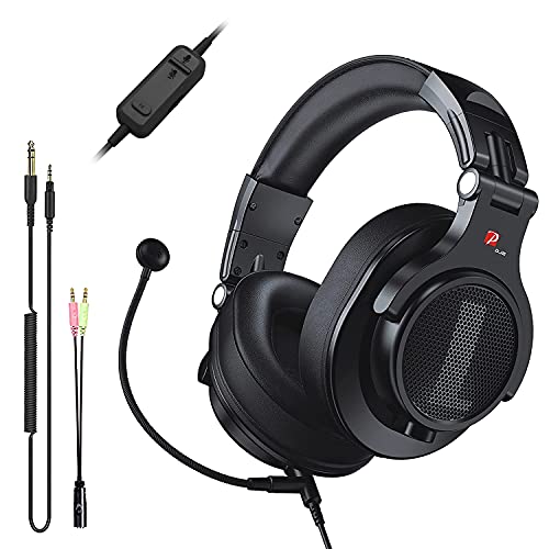 Prosonic DJ2KG Headsets with Boom Mic, Wired Over Ear Headphones for Business Meeting, Skype Zoom, PC Gaming,PS4, Xbox One, Discord, Podcast, Headset with SharePort & Volume Control (Black)