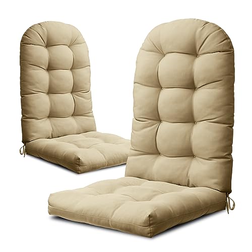 YEFU Adirondack Chair Cushion, Rocking Chair Cushions High Back Set of 2, Thickened Patio Chair Pad for Indoor and Outdoor, 49x20x5 Inch, Light Brown