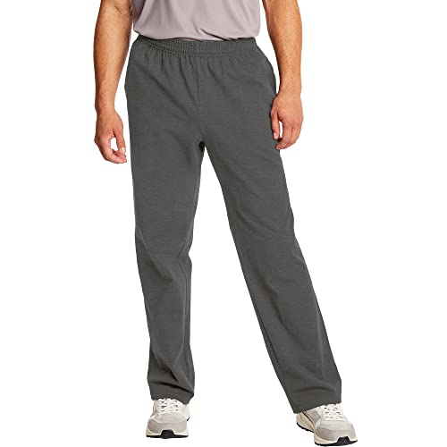 Hanes Essentials Sweatpants, Men’s Cotton Jersey Pants with Pockets, 33”, Charcoal Heather, XX-Large