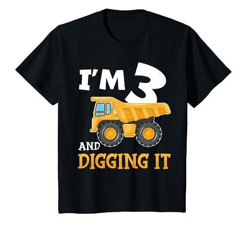 Three 3yr 3rd Birthday Construction Boy 3 Years Old T-Shirt