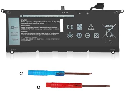 ZAYAUPVL 52Wh DXGH8 Battery Replacement for Dell XPS 13 9370 9380 7390 Inspiron 13 7000 7390 7391 2-in-1 5390 5391 7490 Latitude 3301 XPS13-9370 Vostro 5390 5391 Series G8VCF HK6N5 0H754V P82G 7.6V