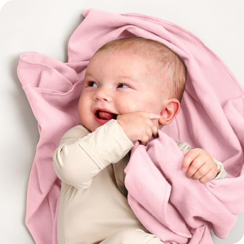 Bare Home Flannel Receiving Blanket, Premium 100% Cotton Flannel Receiving Blankets, 6-Pack Flannel Receiving Blankets, Hypoallergenic, Gentle on Skin, Warm and Durable (Receiving, Light Pink)