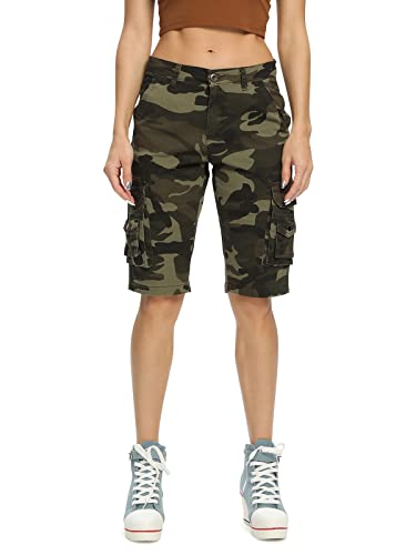 OCHENTA Womens Casual Cargo Shorts Camouflage Army Fatigue Work Outdoor Summer Shorts for Women Camo 169 12