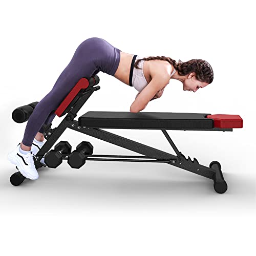 Finer Form Multi-Functional Gym Bench for Full All-in-One Body Workout – Versatile Fitness Equipment for Hyper Back Extension, Roman Chair, Adjustable Situp, Decline, Flat Bench