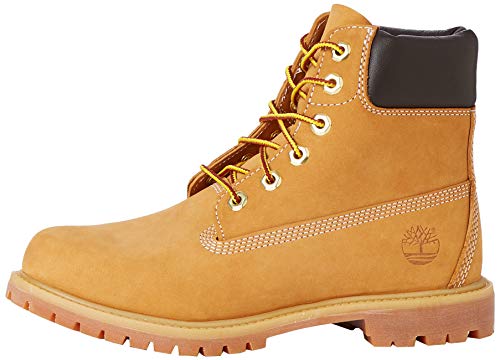 Timberland Women's 6' Premium Waterproof Boot, Wheat Nubuck, 8 M US