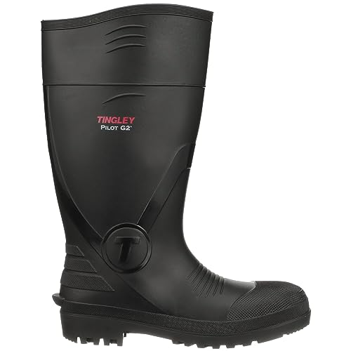 Tingley Unisex Plain Toe Rain Boot, Black, 9 US Men
