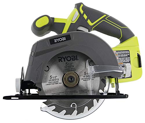 Ryobi One P505 18V Lithium Ion Cordless 5 1/2' 4,700 RPM Circular Saw (Battery Not Included, Power Tool Only), Green