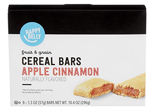 Amazon Brand - Happy Belly Fruit & Grain Cereal Bars, Apple Cinnamon, 1.3 Oz, 8 Count