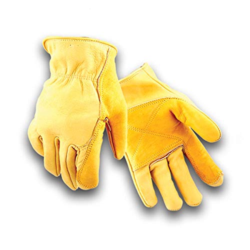 Golden Stag Winter Fleece Lined Double Palm Cowhide Glove, Driver Glove, Heavy Duty, Rolled Cuff, Working Glove,WINTER LINED X-Large, 207F