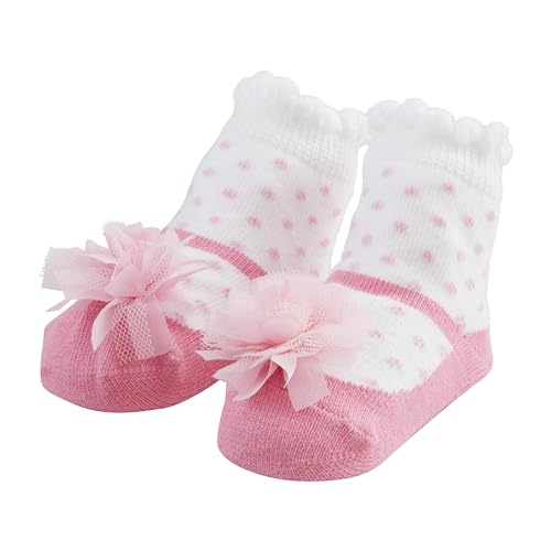 Mud Pie Pink Puff Socks, 0-12M