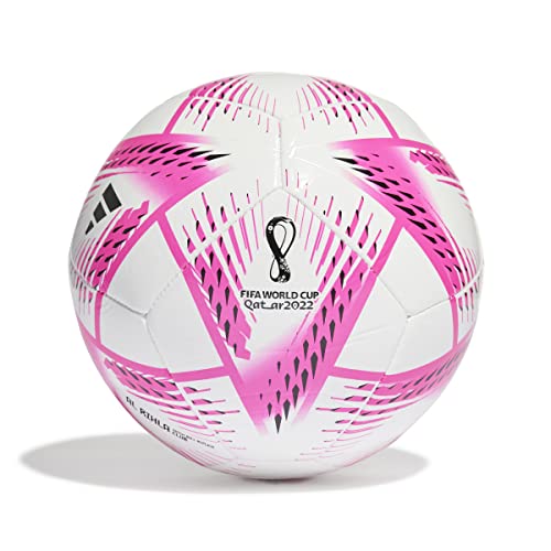 adidas unisex-adult FIFA World Cup Qatar 2022 Al Rihla Club Soccer Ball, White/Team Shock Pink/Black, 5