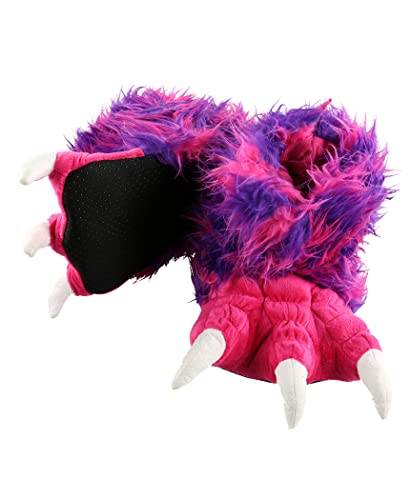 Lazy One Animal Paw Slippers for Kids and Adults, Fun Costume for Kids, Cozy Furry Slippers (Pink Monster, Large)