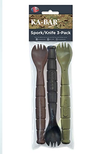Kabar - Field KIT Spork/Knife - 3 Pac with 1 OD Green - 1 Black - and 1 Dark Brown