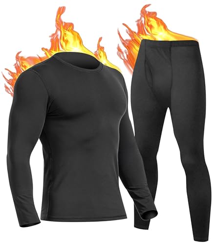 UNIQUEBLLA Long Johns Thermal Underwear Set for Men Thermal Base Layer Cold Weather Bottom Top