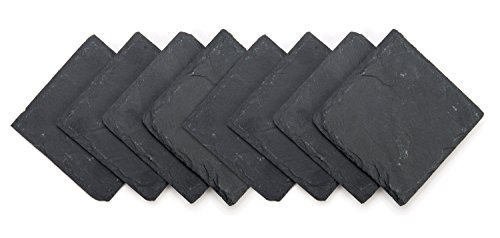 Trademark Innovations Slate Drink Coasters - Set of 8 - 4' x 4'