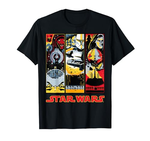 Star Wars Maul Trooper Anakin Retro Panels Graphic T-Shirt T-Shirt