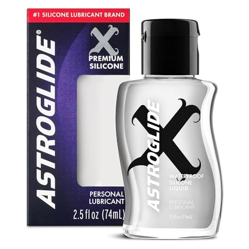 Astroglide Silicone Lube (2.5oz), X Premium Personal Lubricant, Extra Long-Lasting Silky Sex Lube, Waterproof for Water Play, Travel-Friendly Size