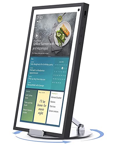 Almoz Swivel and Tilt Stand for Echo Show 15, Aluminum Stand for Show 15.6' Smart Display and Up to 18' iPad/Tablets, with 360 Degree Rotating Base, Viewing Angle Adjustable, No Need Mounting