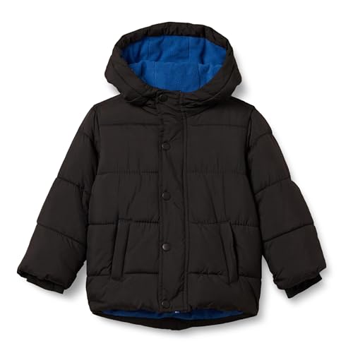 Amazon Essentials Boys' Heavyweight Hooded Puffer Jacket, Black, Medium