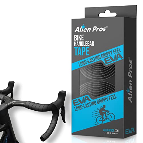 ALIEN PROS Bike Handlebar Tape EVA (Set of 2) Black - Enhance your bike Grip with These bicycle handle bar tape - Wrap your bike for an awesome comfortable ride (Set of 2, Black)