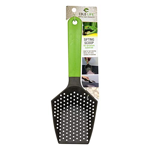 Cold Life Easy to Clean Sifting Litter Scoop Shovel for Small Pets Or Reptile Terrarium Sand Waste,Green,9 inches