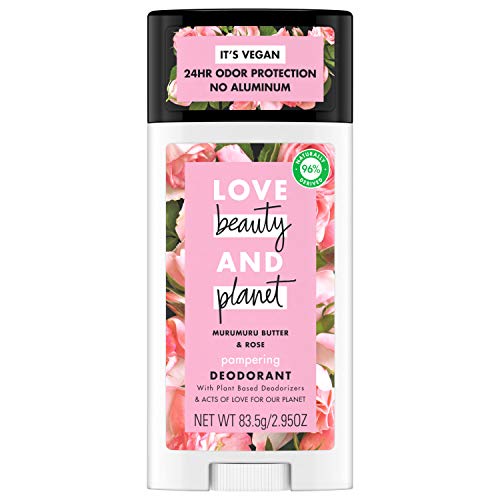 Love Beauty And Planet Deodorant, Murumuru Butter and Rose, 2.95 Oz
