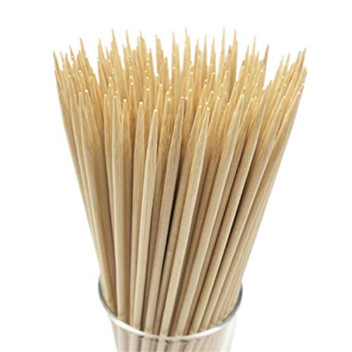 HOPELF 10' Natural Bamboo Skewers for BBQ，Appetiser，Fruit，Cocktail，Kabob，Chocolate Fountain，Grilling，Barbecue，Kitchen，Crafting and Party. Φ=4mm, More Size Choices 6'/8'/12'/14'/16'/30'(100 PCS)
