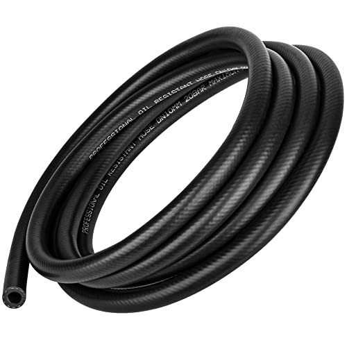 3/8 Inch (10mm) ID Fuel Line Hose 10FT NBR Rubber Push Lock Hose High Pressure 300PSI for Automotive Fuel Systems Engines