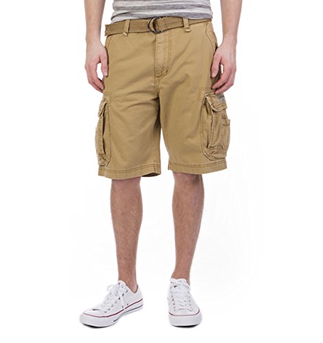 Unionbay Men's Survivor Belted Cargo Short, Rye, 36