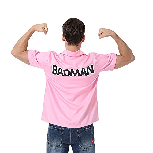 Halloween Dragon Ball Z Men's Badman Vegeta Pink Shirt - Short-Sleeved, Summer Basic Collar, Woven (XL)
