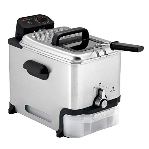 T-fal 7211002145 FR8000 Oil Filtration Ultimate EZ Clean Easy to clean 3.5-Liter Fry Basket Stainless Steel Immersion Deep Fryer, 2.6-Pound, Silver, Single