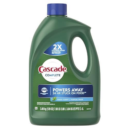 Cascade 53987 Complete Gel Dishwasher Detergent, Fresh, 120 Oz (1 Bottle)