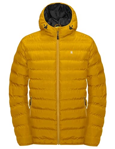 Little Donkey Andy Men's Down Jacket Windproof Warm Insulated Coat for Ski Snowboard Outdoor Yellow Heather XL