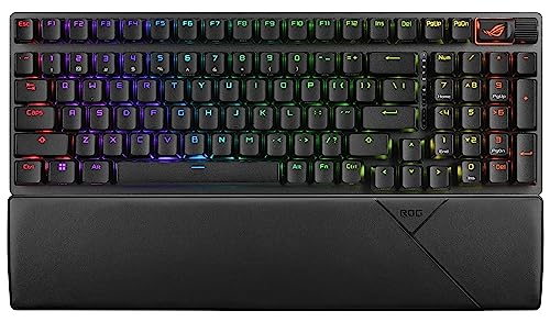 ASUS ROG Strix Scope II 96 Wireless Gaming Keyboard, Tri-Mode Connection, Dampening Foam & Switch-Dampening Pads, Hot-Swappable Pre-lubed ROG NX Storm Switches, PBT Keycaps, RGB-Black