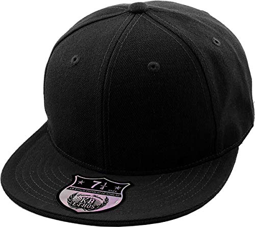 KBETHOS KNW-2364 BLK (7 3/4) The Real Original Fitted Flat-Bill Hats True-Fit, 9 Sizes & 20 Color