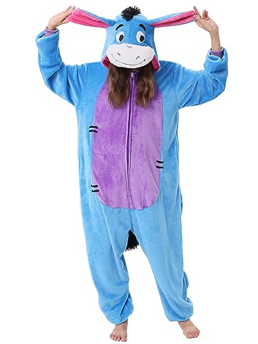 QSTYLE Adult Animal Onesie Halloween Costume,One Piece Cosplay Suit for Women and Men