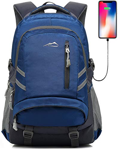 ProEtrade Backpack Bookbag for College Laptop Travel,Fit Laptop Up to 15.6 inch Multi Compartment with USB Charging Port Anti theft, Gift for Men Women (Blue)