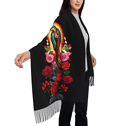 YQIUSM Virgin Mary Shawl Wrap For Women Virgen de Guadalupe Blanket Scarf