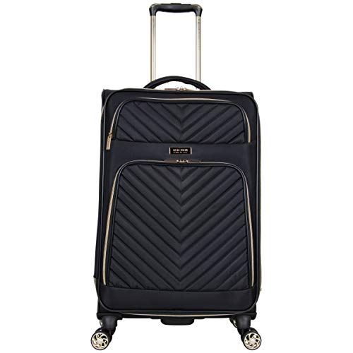 Kenneth Cole REACTION Chelsea Chevron Quilted Luggage, Black, 24-Inch Checked