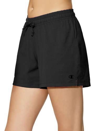 Champion, Jersey, Soft, Lightweight, Comfortable Shorts for Women, 5' (Plus Size Available), Black, Medium