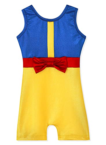 HOZIY Girls Gymnastics Leotards With Shorts 5t 4t 4-5t Outfit Costume for Dance Biketard Bow Navy Blue Red Gold