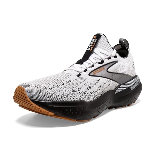 Brooks Men’s Glycerin Stealthfit GTS 21 Supportive Running Shoe - White/Grey/Black - 11 Medium