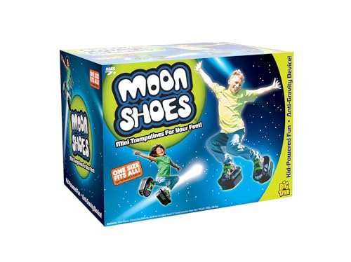 Moon Shoes Bouncy Shoes, Mini Trampolines for Your Feet, One Size, Black, New and Improved, Bounce Your Way to Fun, Very Durable, No Tool Assembly, Athletic Development, up to 130 lbs