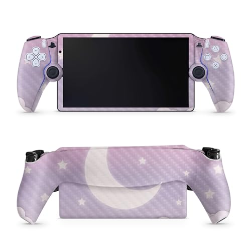 Carbon Fiber Gaming Skin Compatible with PS5 Portal Remote Player - Baby Moon - Premium 3M Vinyl Protective Wrap Decal Cover - Easy to Apply | Crafted in The USA by MightySkins