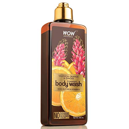 WOW Skin Science Orange & Ginger Foaming Body Wash, Women's Body Wash, Mens Body Wash, Dry Skin Acne Body Wash Women Moisturizing, Shower Gel Body Wash For All Skin Types (250ml)