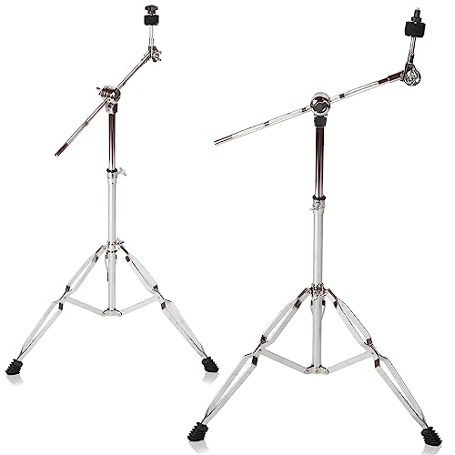 awagas 2Pack Standard Cymbal Boom Stand Double Braced Adjustable Cymbal Stand 28'-47.2' for Drum Hardware Percussion Mount Holder Gear Set Drum Hardware Set for Mounting Crash, Ride, Splash Cymbals