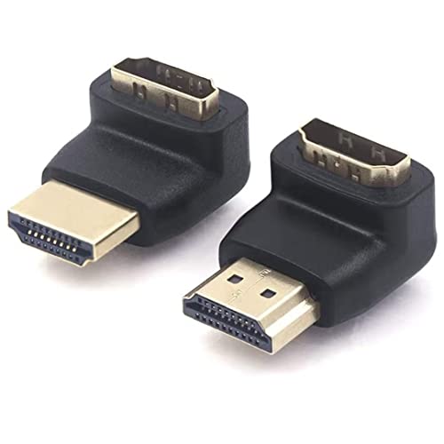 VCE HDMI 90 and 270 Degree Adapter 2-Pack, Right Angle HDMI Male to Female L Adapter Connector 3D&4K Supported