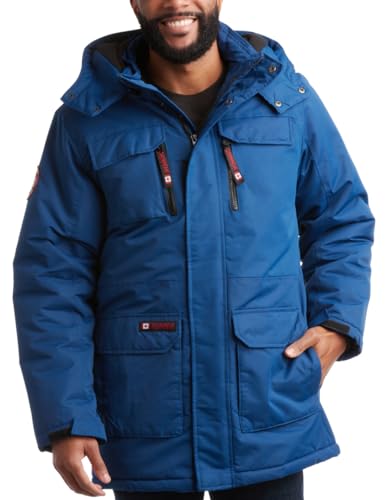 CANADA WEATHER GEAR Men's Winter Coat - Heavyweight Teflon Canvas Cargo Parka Jacket (M-XXL), Size 3X-Large, Northern Night